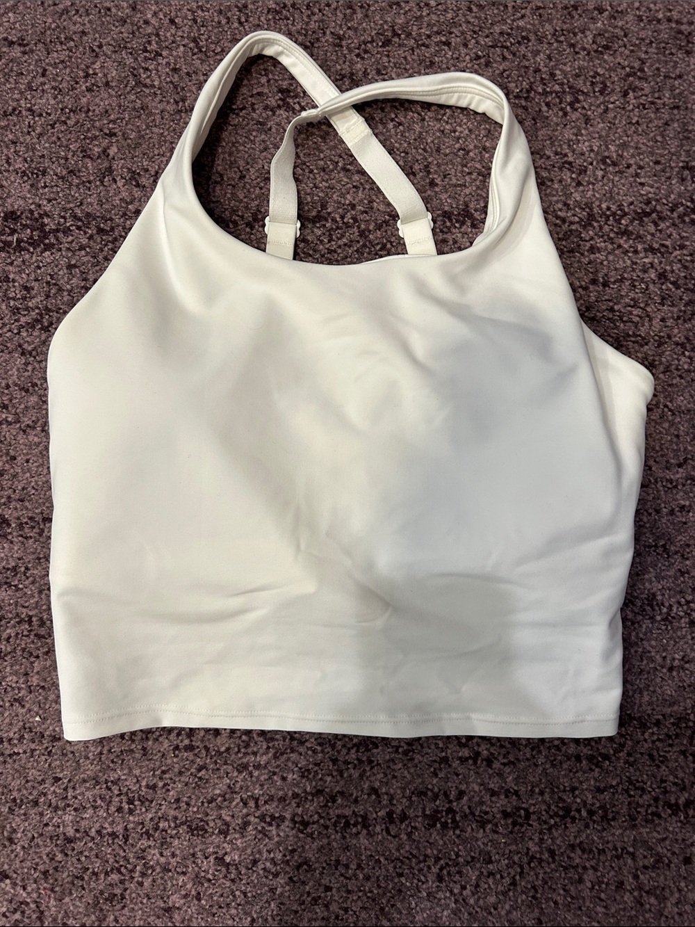 White Racerback Crop Tank Top